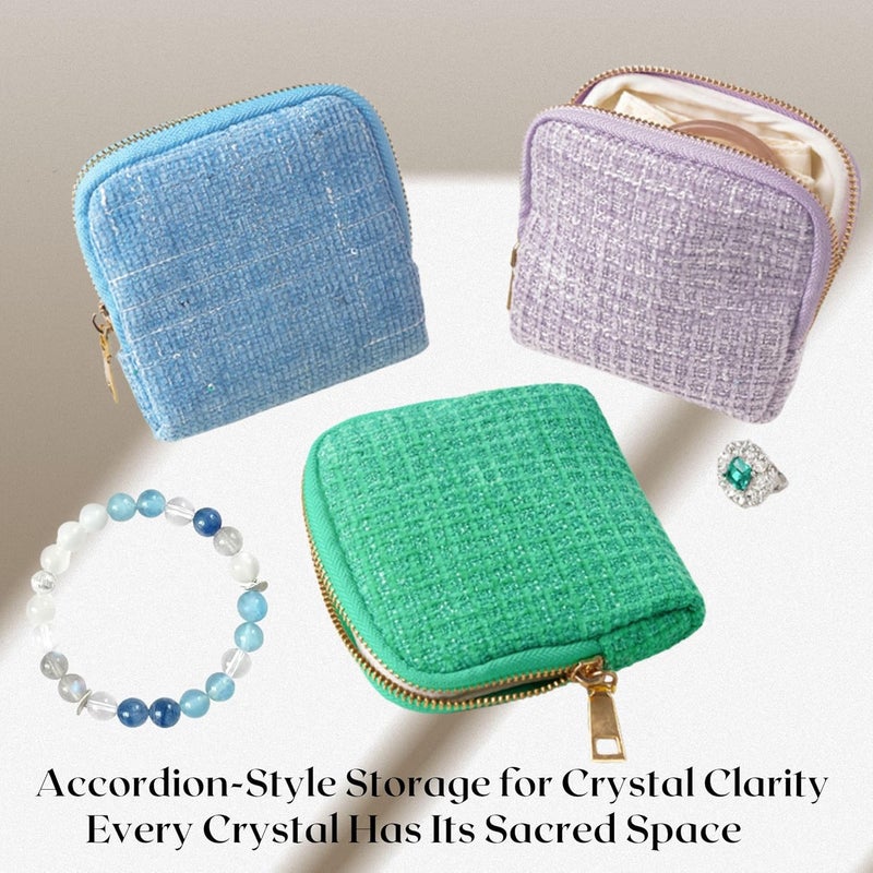 CHIMORY 2026 Small Jewelry Travel Case, Travel Jewelry Case for Crystal Bracelets, Rings, Bangles with Smooth Metal Zipper, Elegant Jewelry Pouch for Journey, Crystal Jewelry Storage, Valentines Day Gifts - Image 4